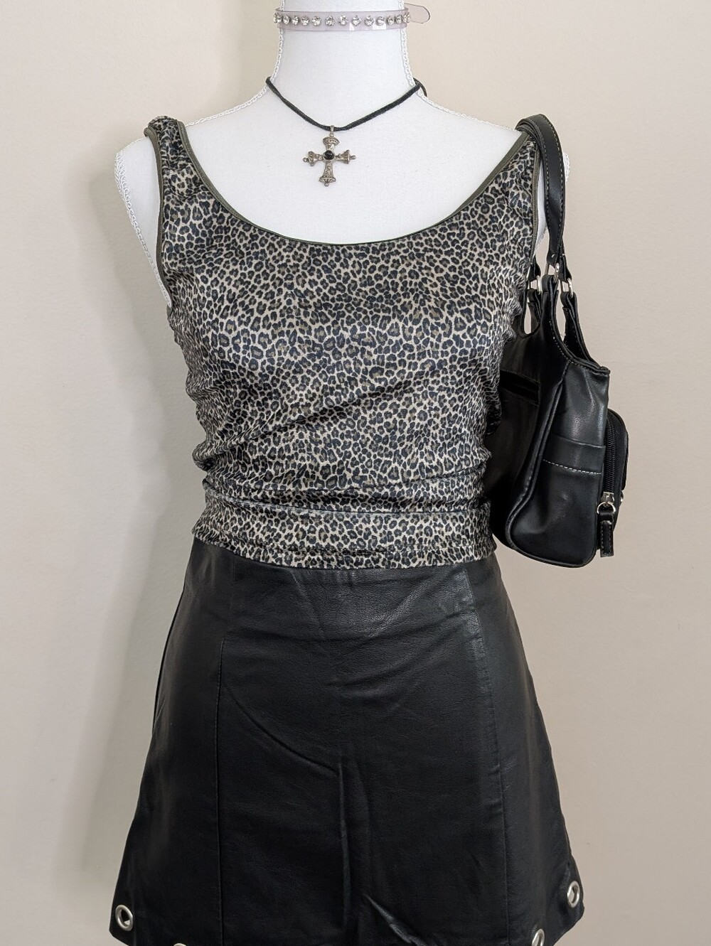 3/ $20 Y2K Velour Leopard Print Tank Top